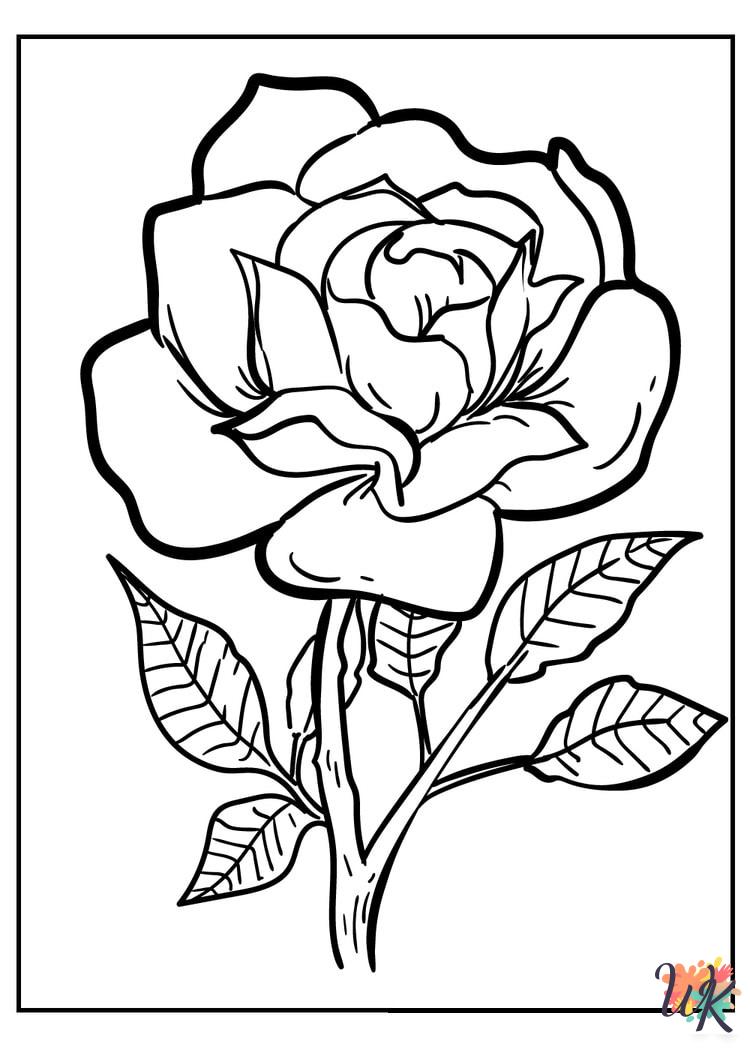 free Rose coloring pages for adults