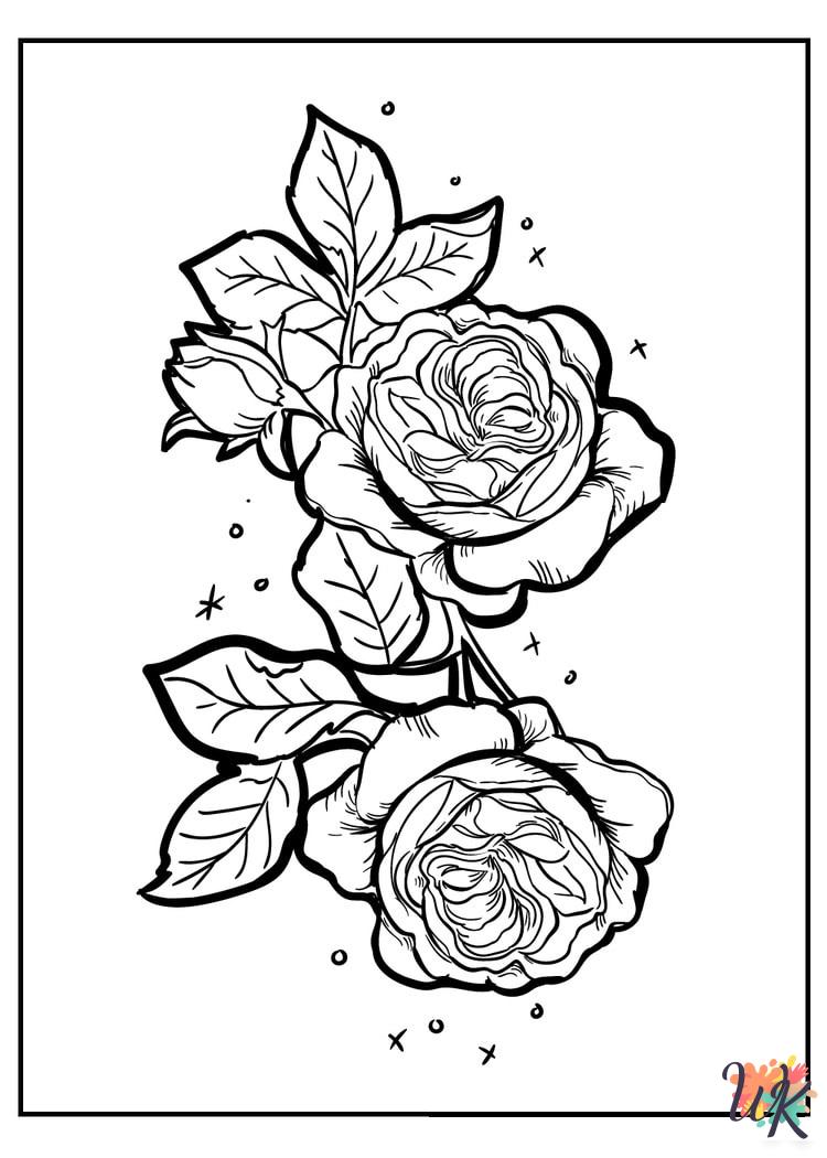 Rose coloring pages for kids
