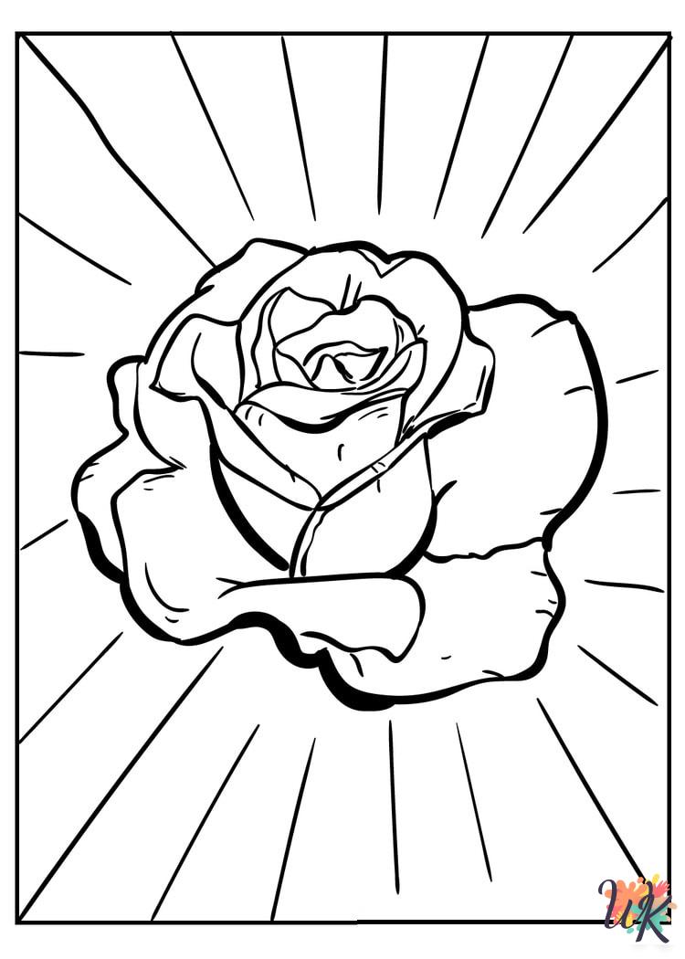 Rose adult coloring pages