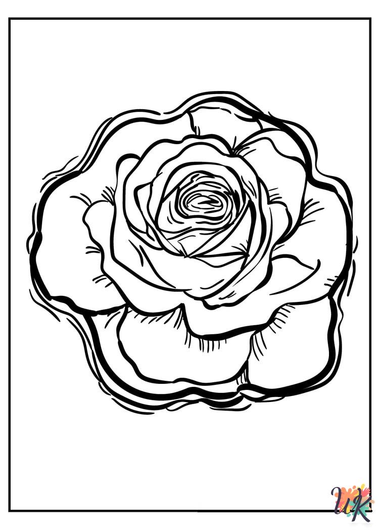 Rose adult coloring pages
