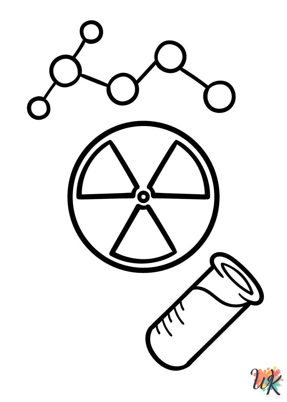 kawaii cute Science coloring pages