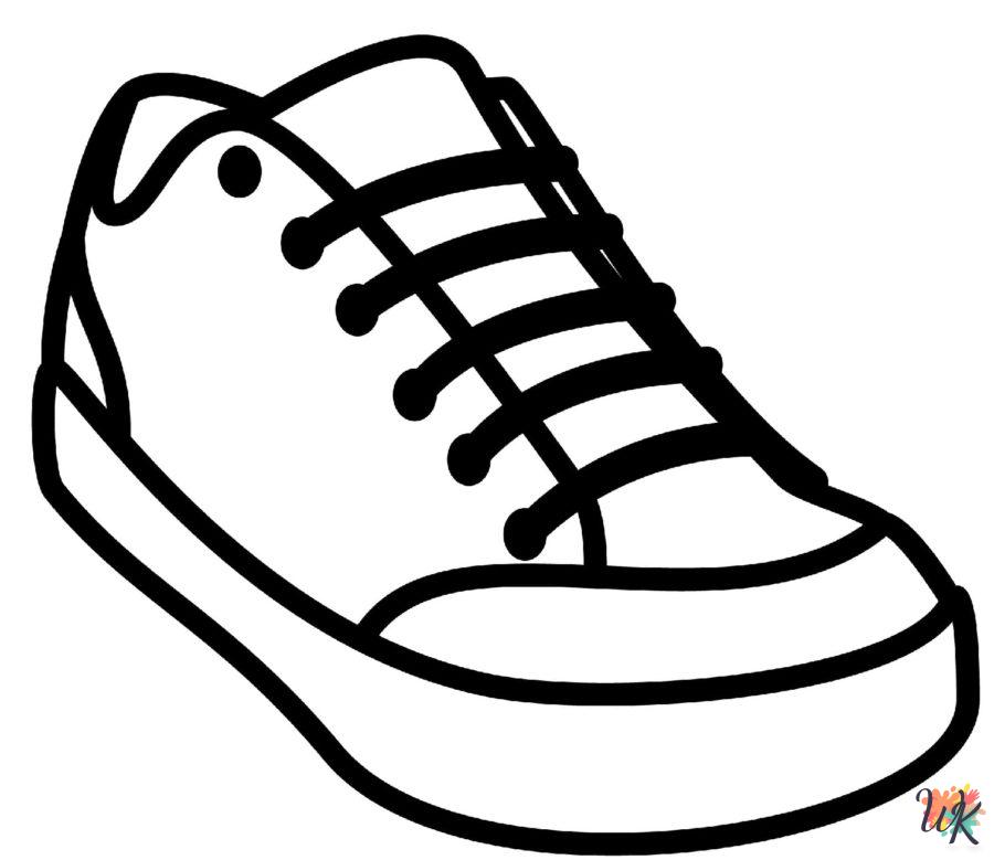 easy cute Sneaker coloring pages