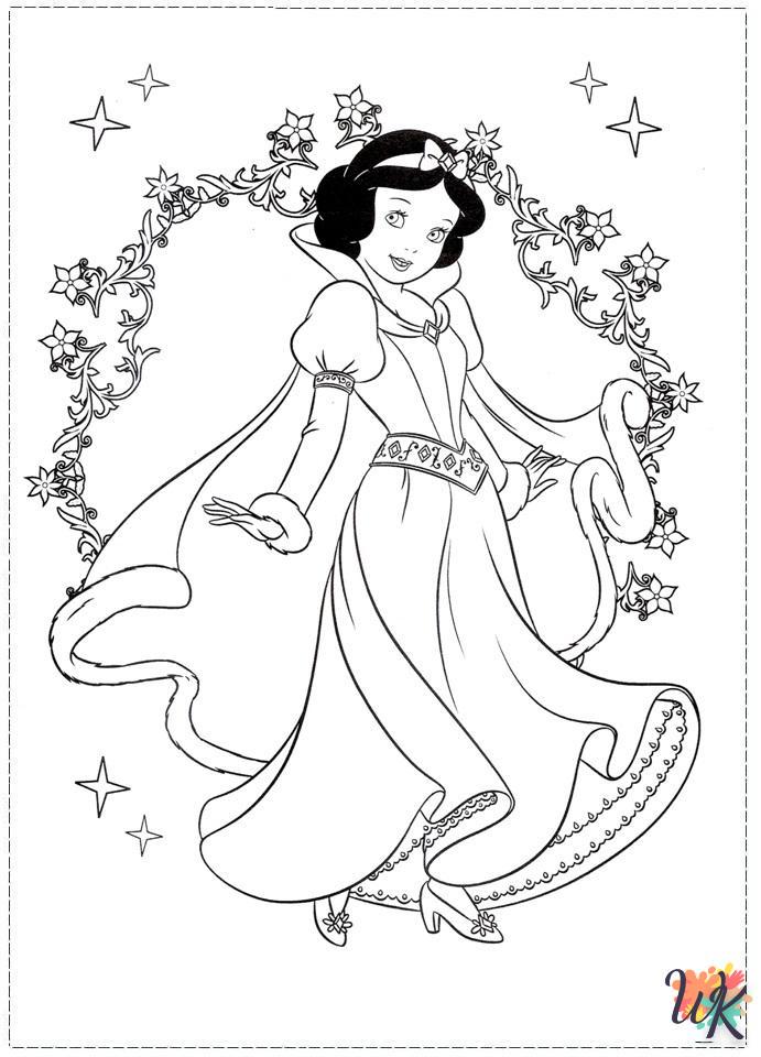 kawaii cute Snow White coloring pages 1