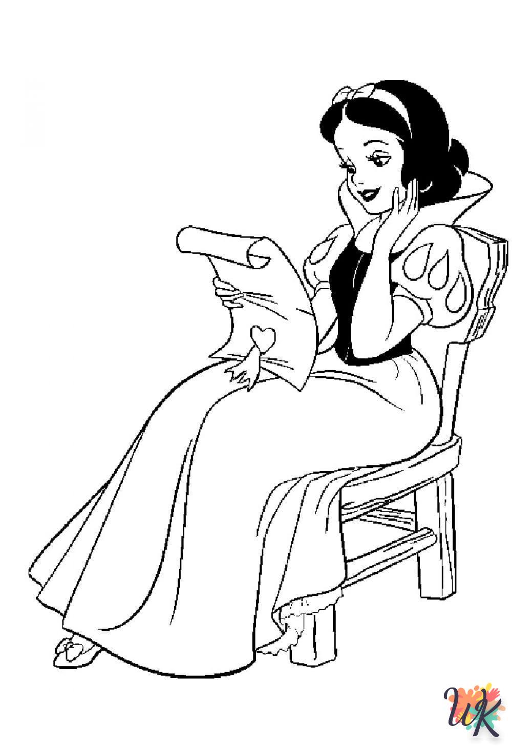 easy cute Snow White coloring pages 1