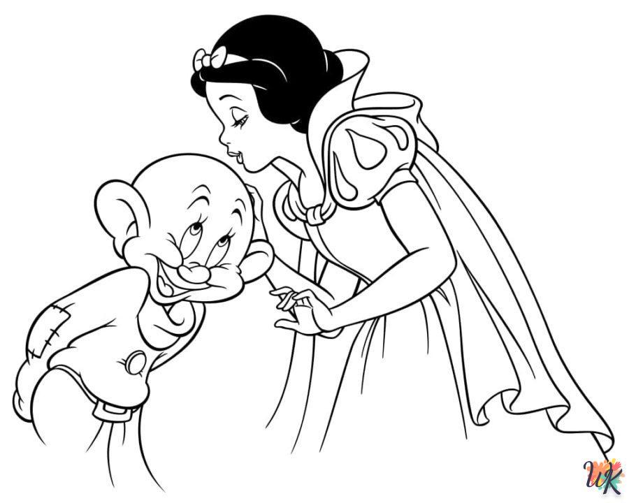free full size printable Snow White coloring pages for adults pdf 1