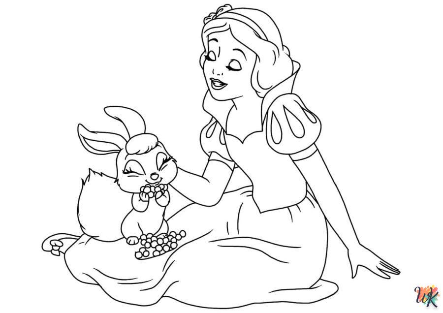 kawaii cute Snow White coloring pages