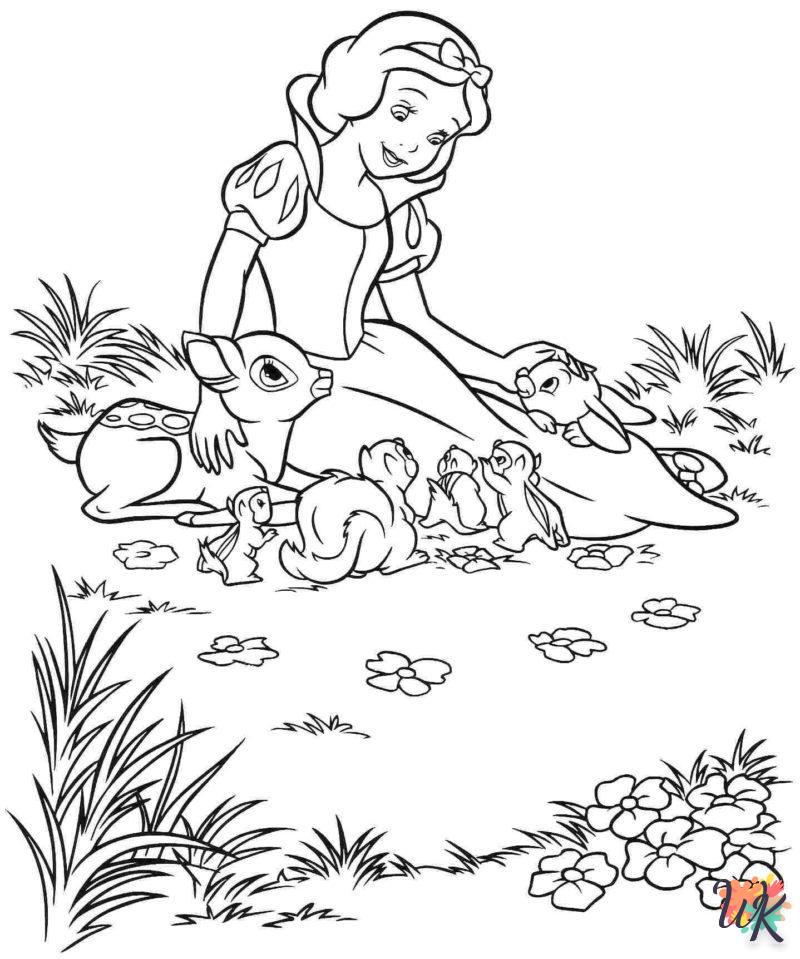 detailed Snow White coloring pages for adults