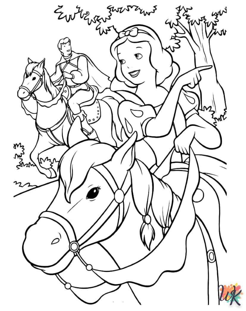 Snow White coloring pages for adults easy