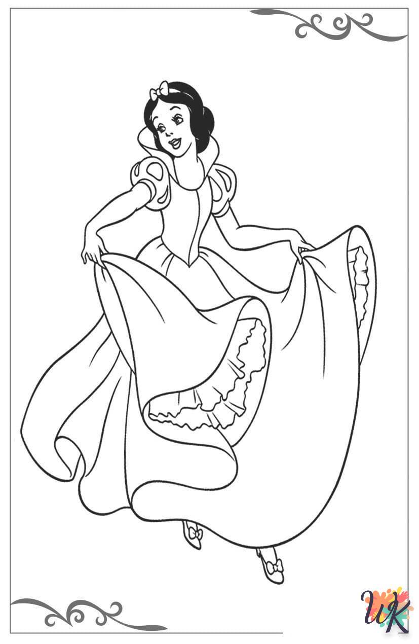 detailed Snow White coloring pages