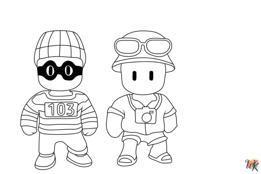 Stumble Guys cards coloring pages