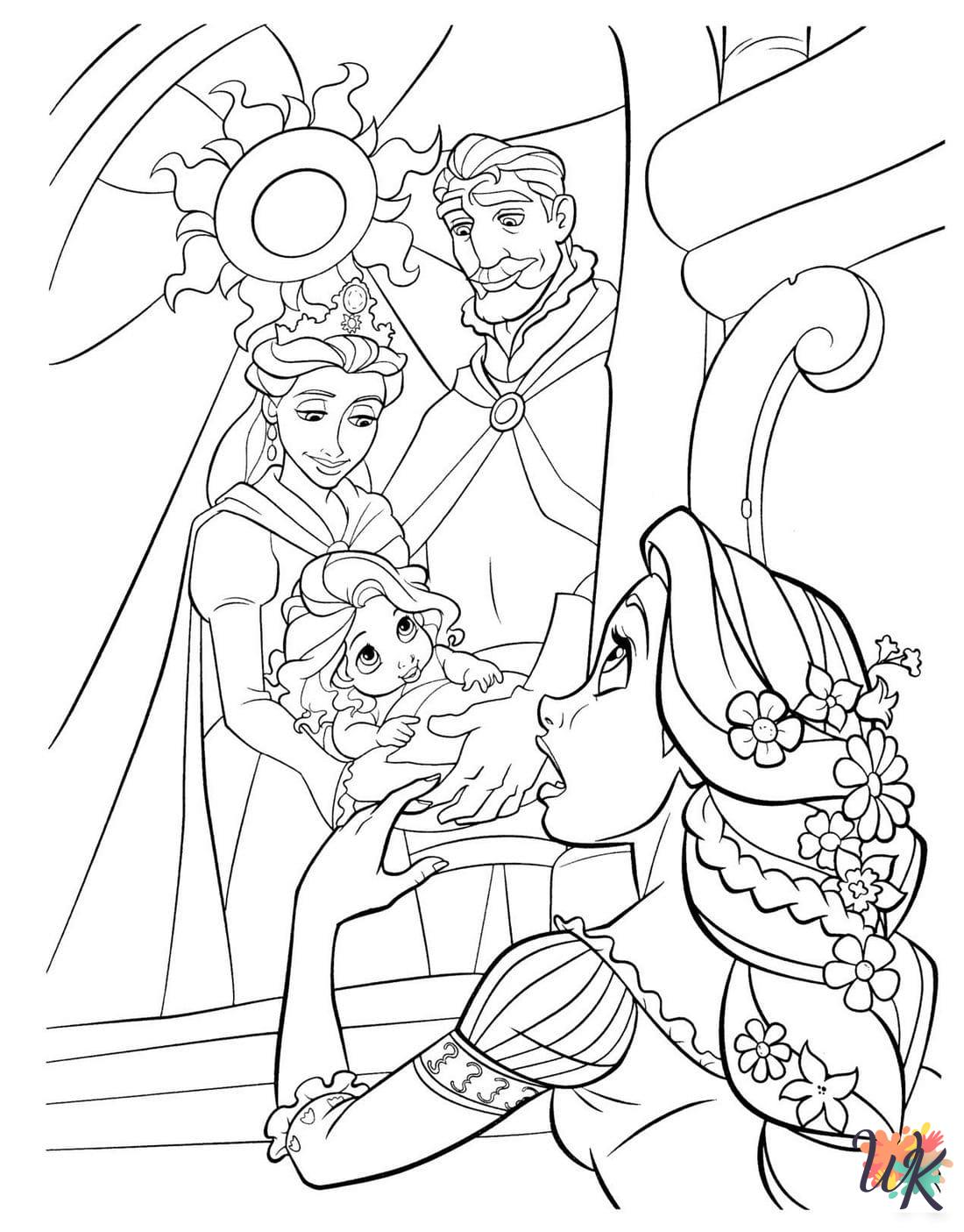 vintage Tangled coloring pages