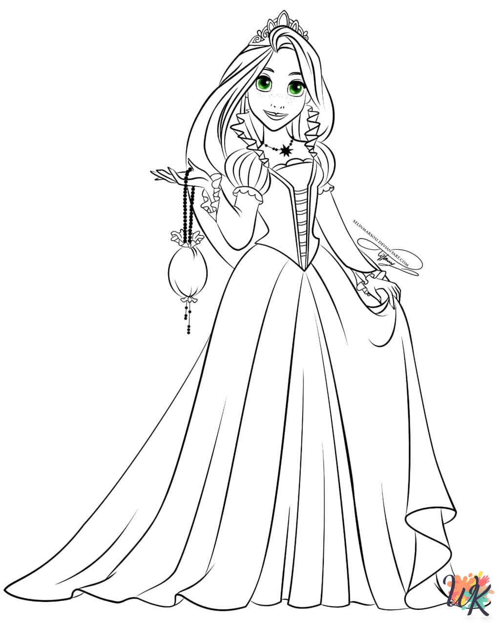 Tangled coloring pages for adults easy