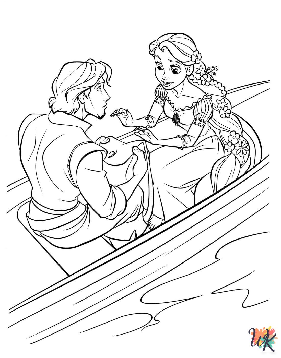easy cute Tangled coloring pages