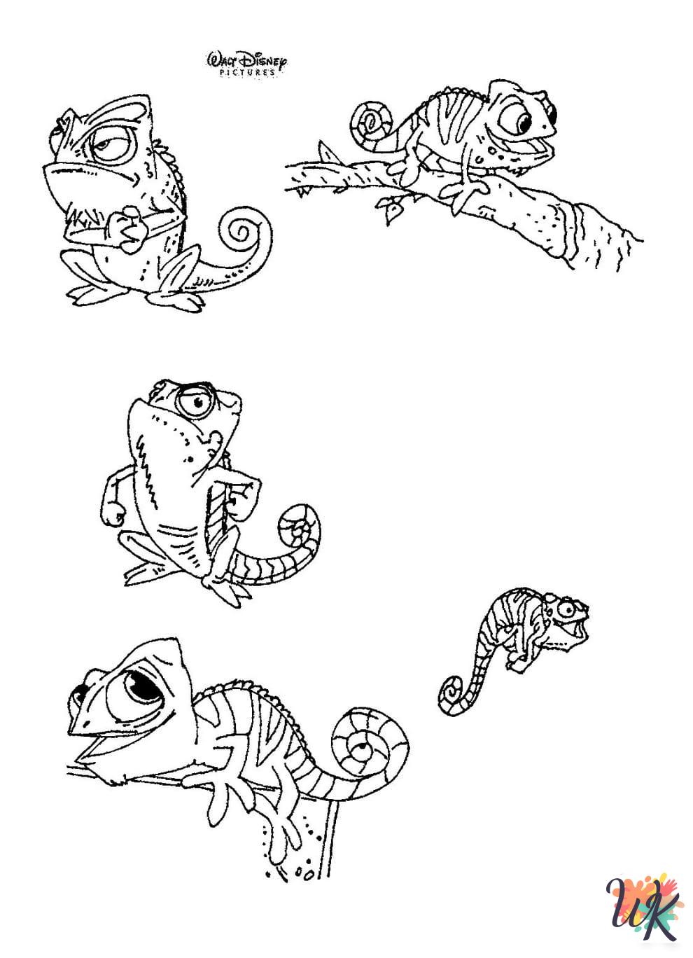 detailed Tangled coloring pages for adults