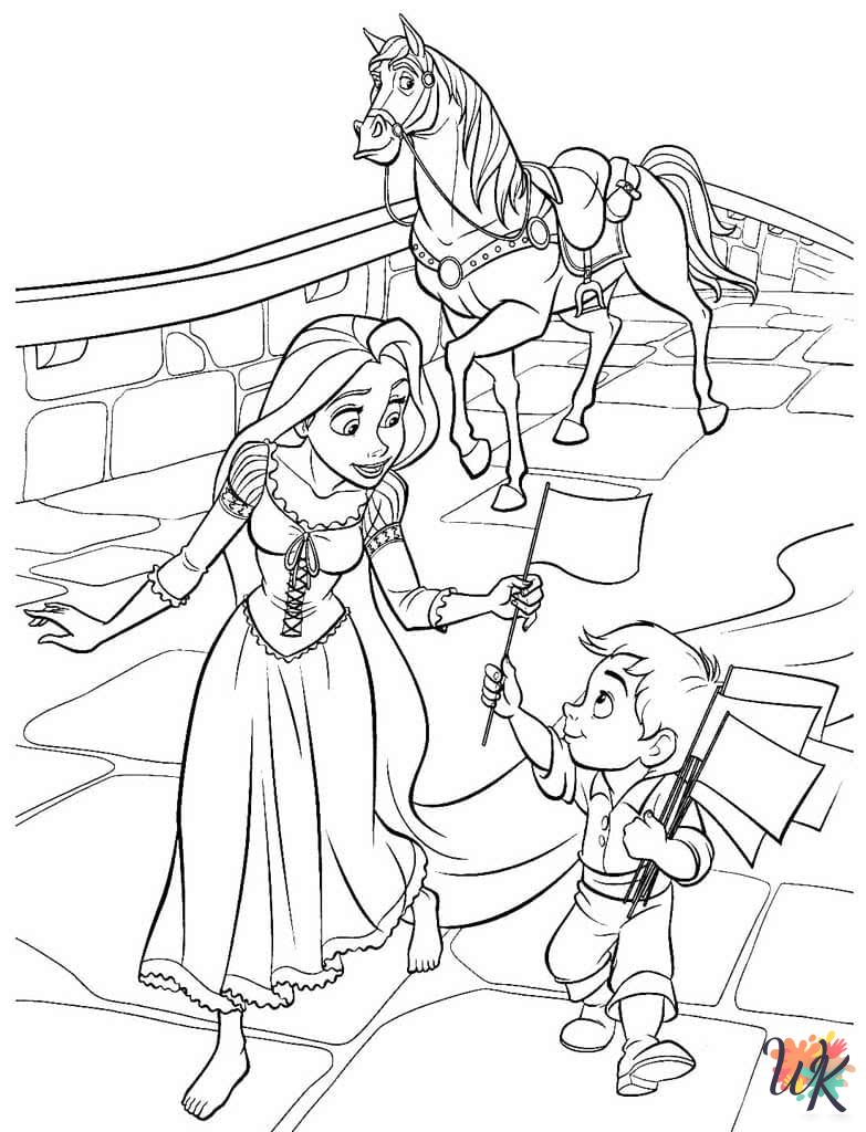 Tangled decorations coloring pages