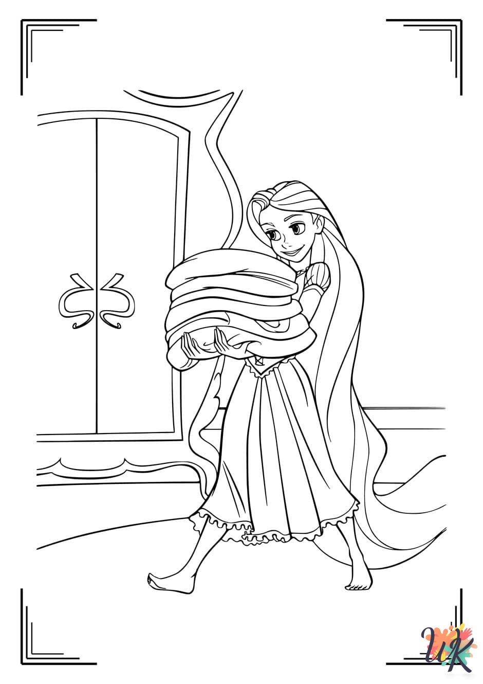 free adult Tangled coloring pages