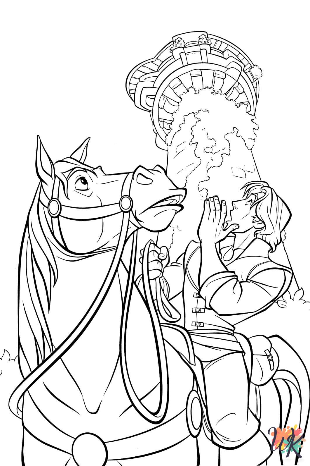 detailed Tangled coloring pages
