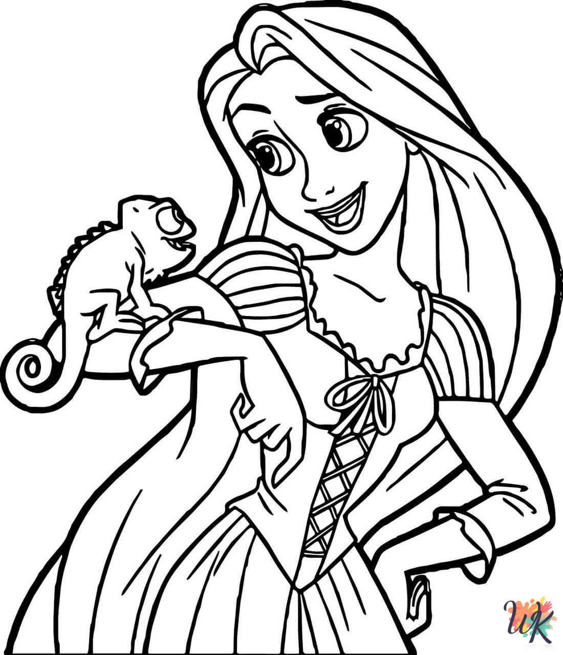 Tangled cards coloring pages
