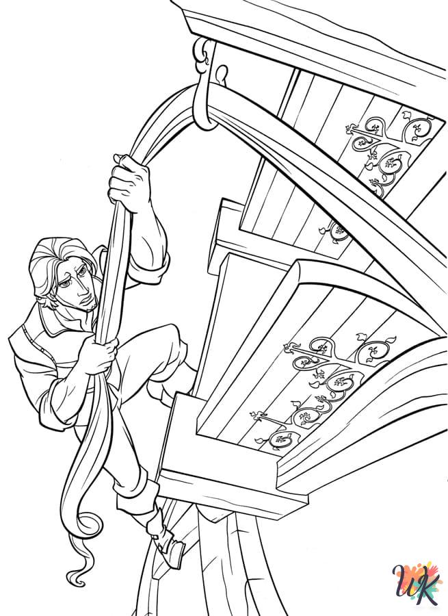 kawaii cute Tangled coloring pages