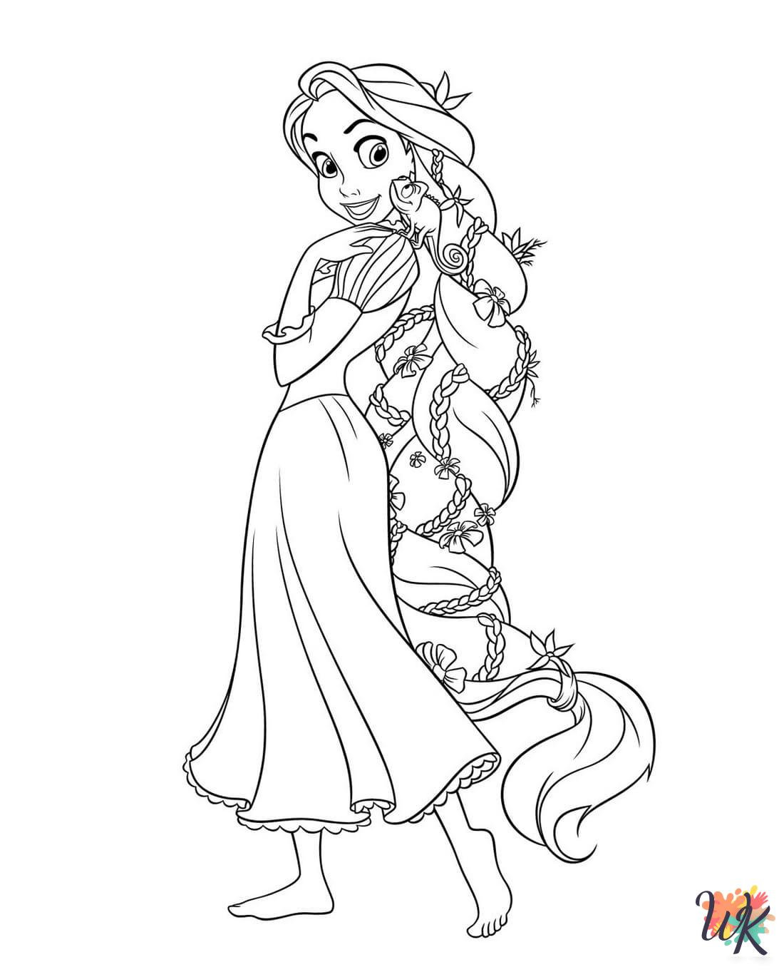 Tangled coloring pages free printable