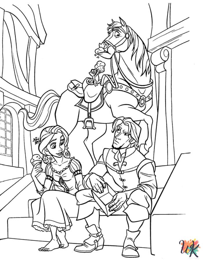 Tangled coloring pages for preschoolers
