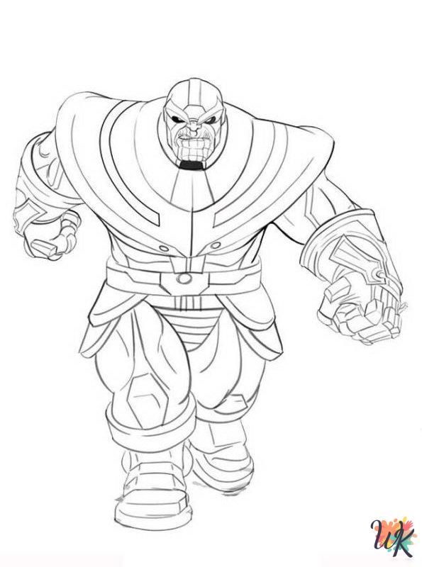 kawaii cute Thanos coloring pages
