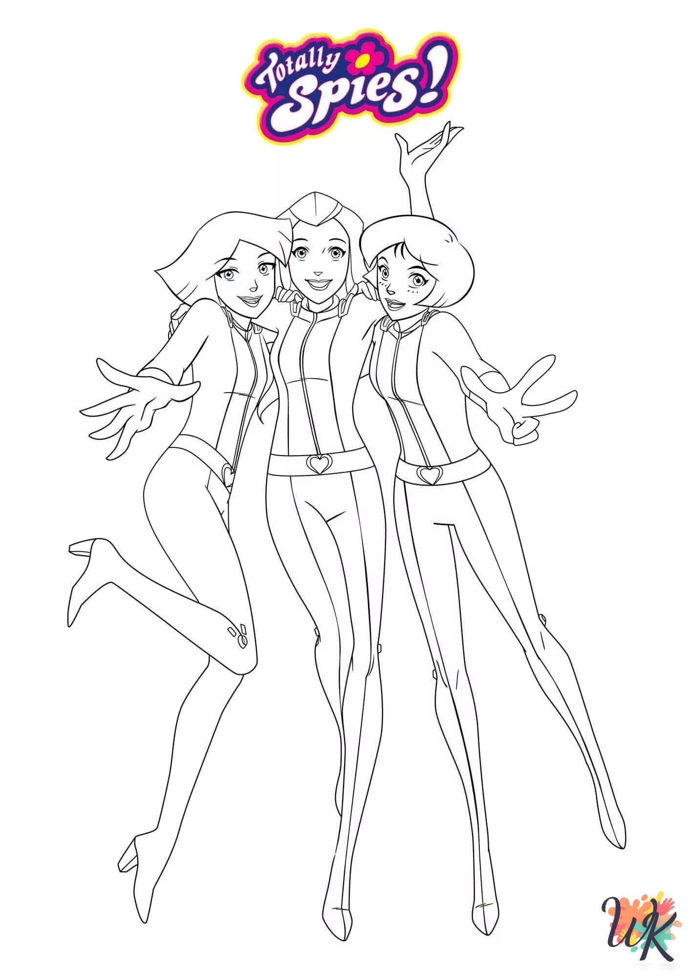 kawaii cute Totally Spies coloring pages