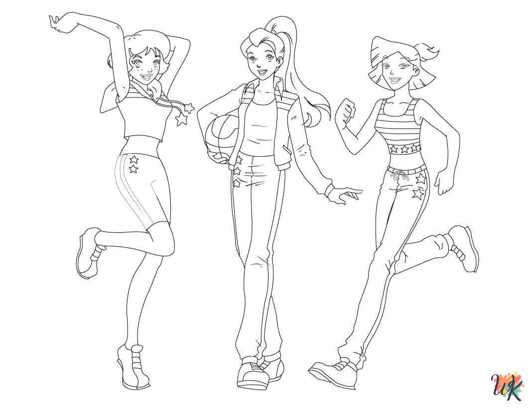 Totally Spies themed coloring pages