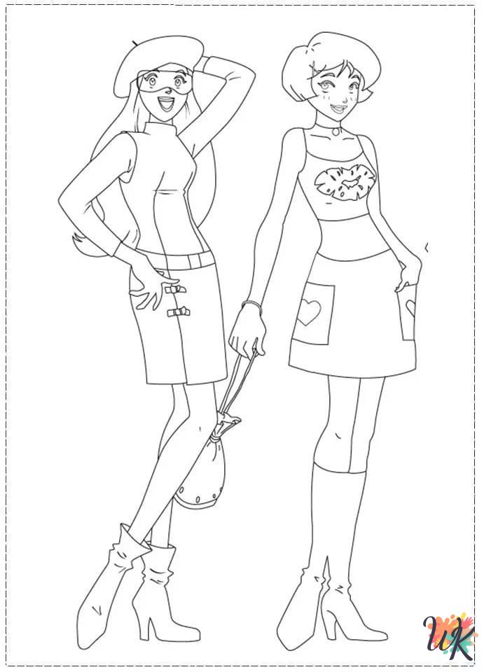 Totally Spies cards coloring pages