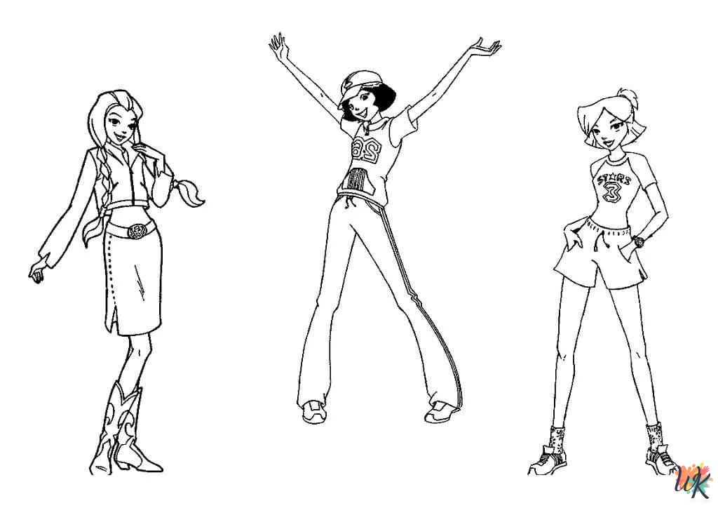 Totally Spies themed coloring pages