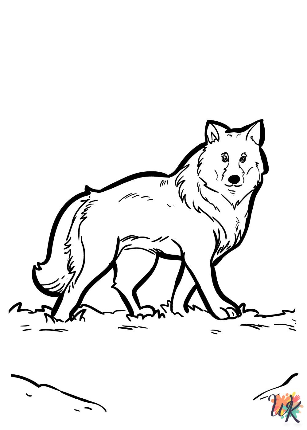 free full size printable Wolf coloring pages for adults pdf
