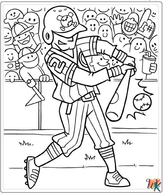 detailed Baseball coloring pages for adults