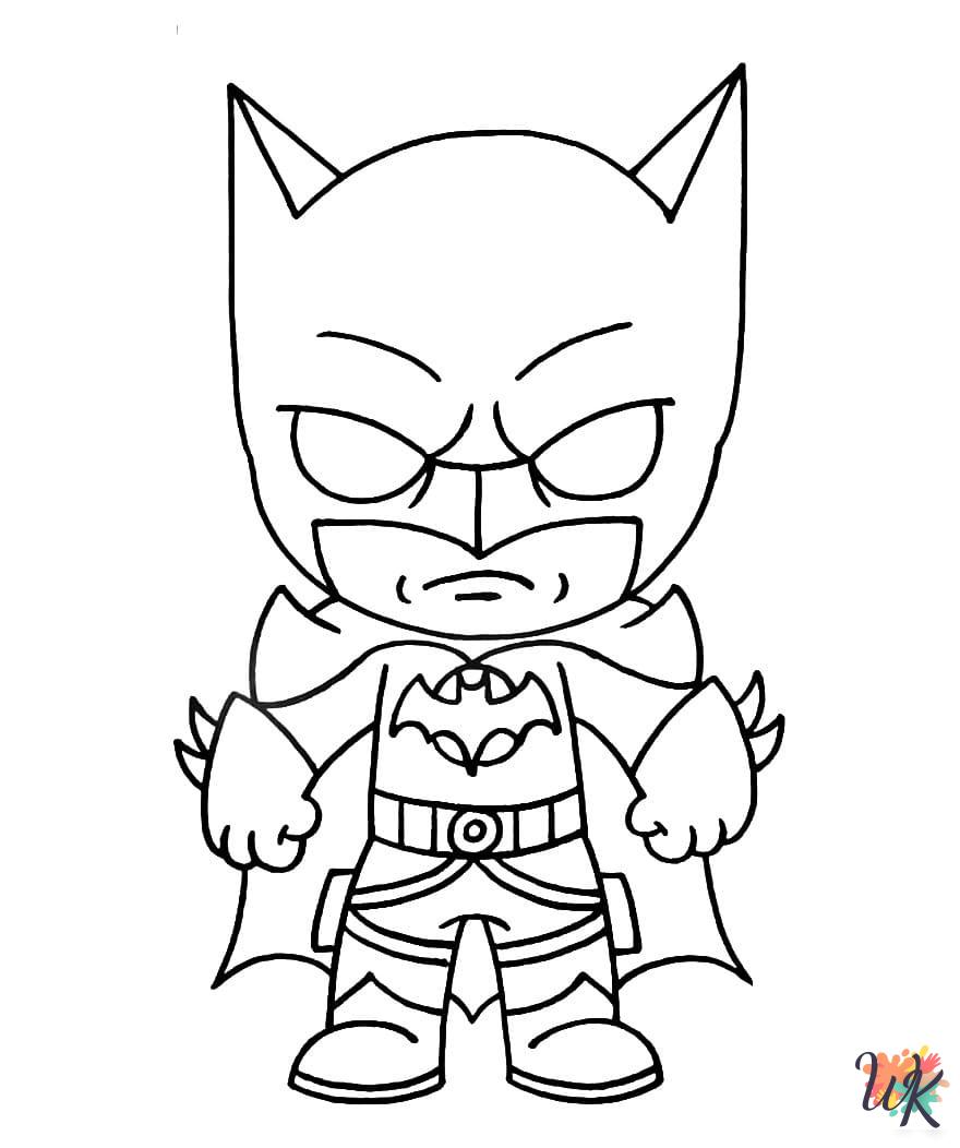 kawaii cute Batman coloring pages