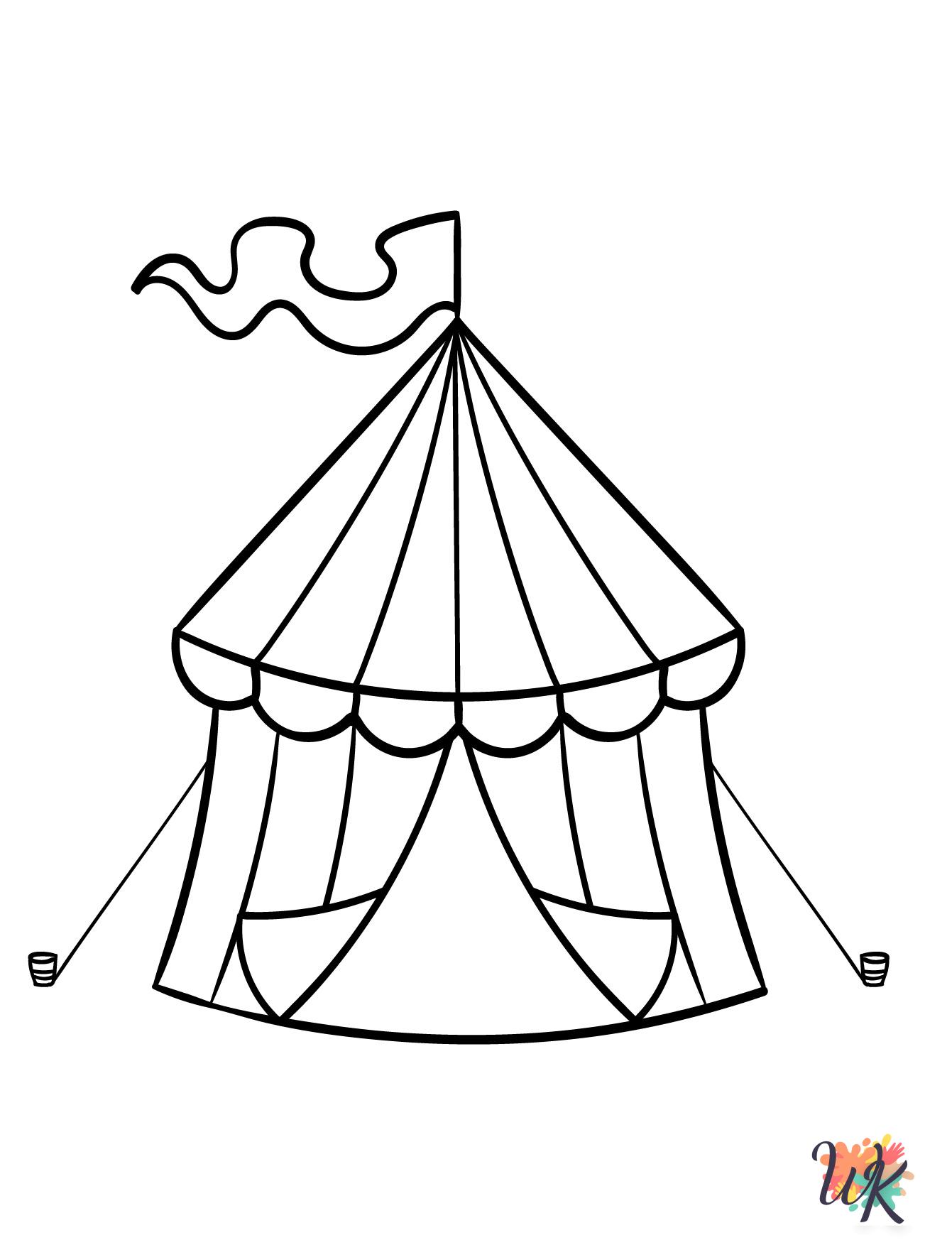 easy cute Circus coloring pages