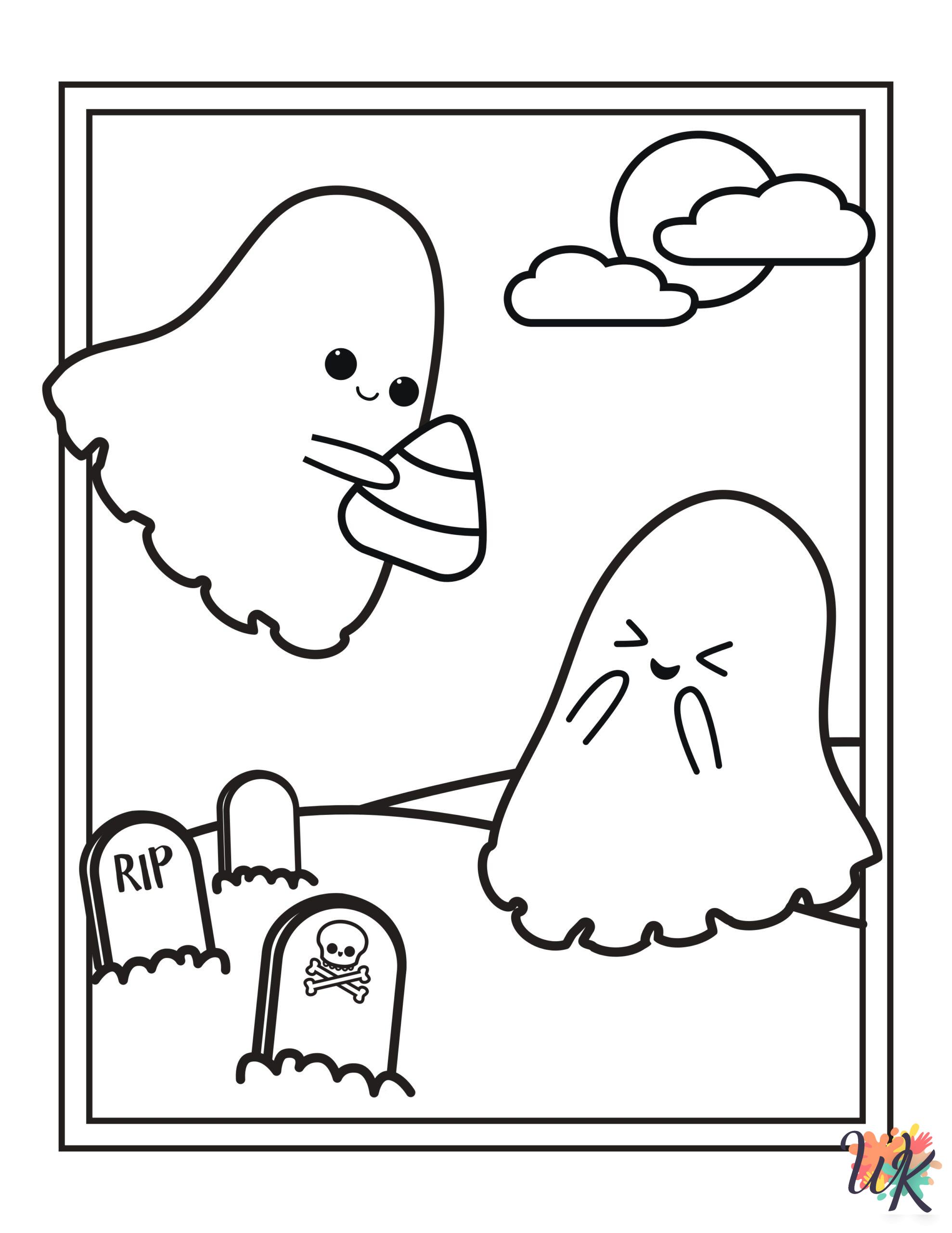 Cute Halloween decorations coloring pages