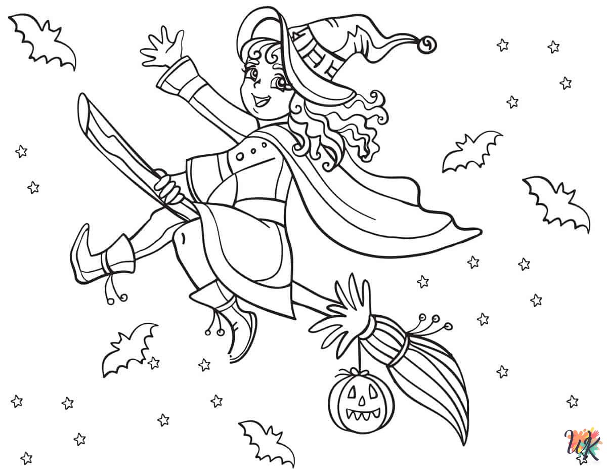Cute Halloween coloring pages for adults pdf 1