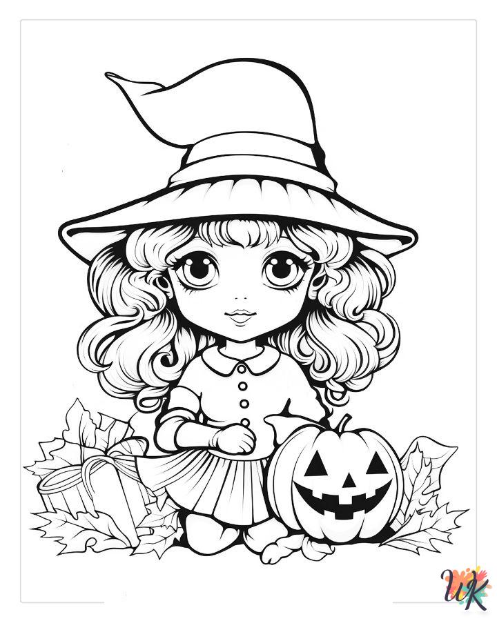 Cute Halloween coloring pages for adults easy