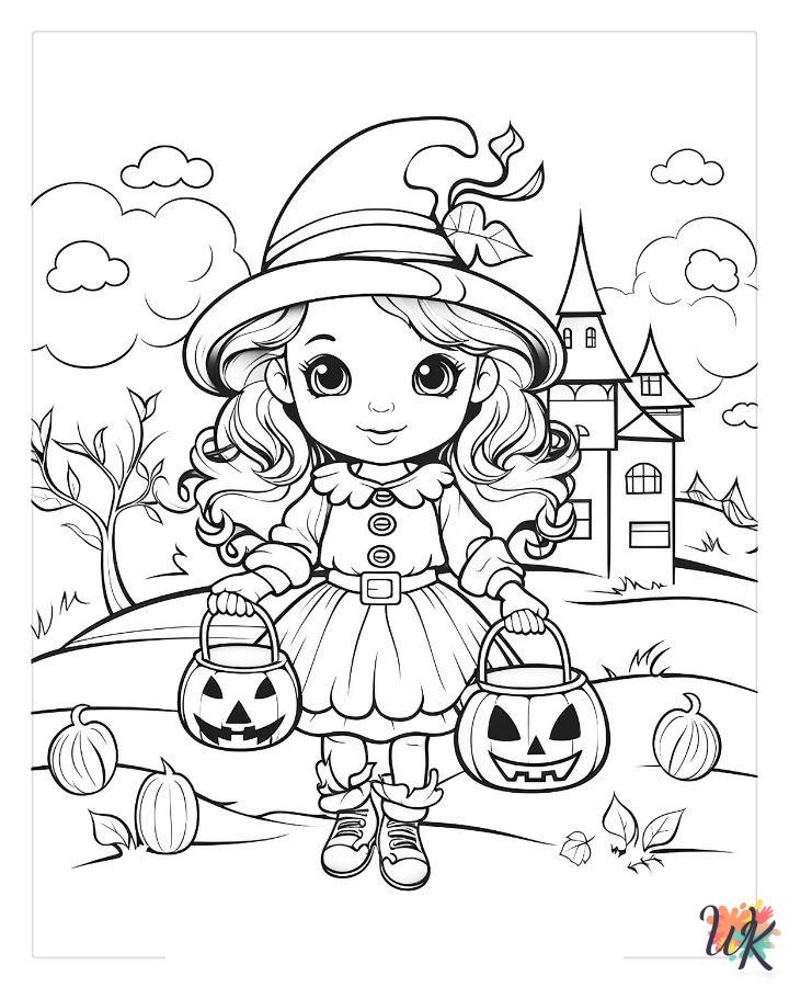 coloring pages for kids Cute Halloween