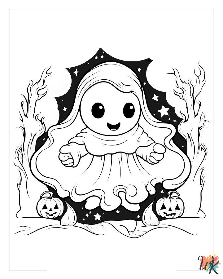 kawaii cute Cute Halloween coloring pages