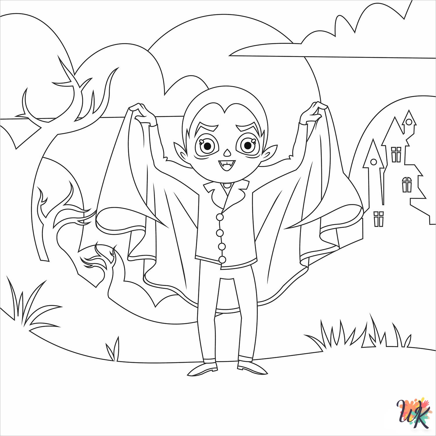 Dracula cards coloring pages