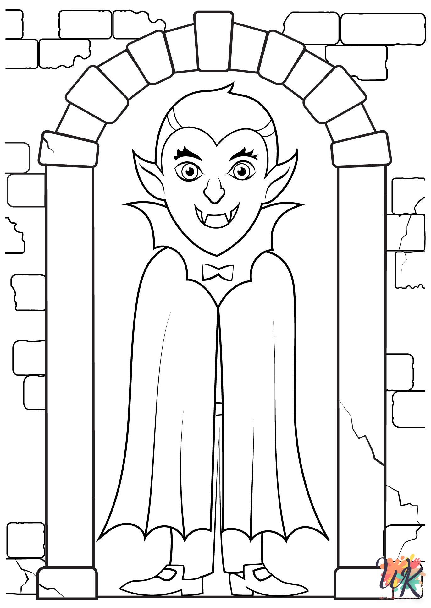 free printable Dracula coloring pages
