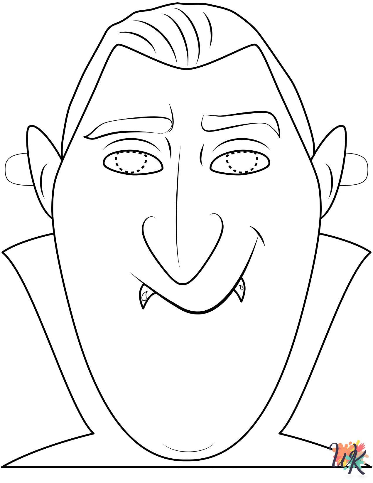 Dracula coloring pages for adults easy