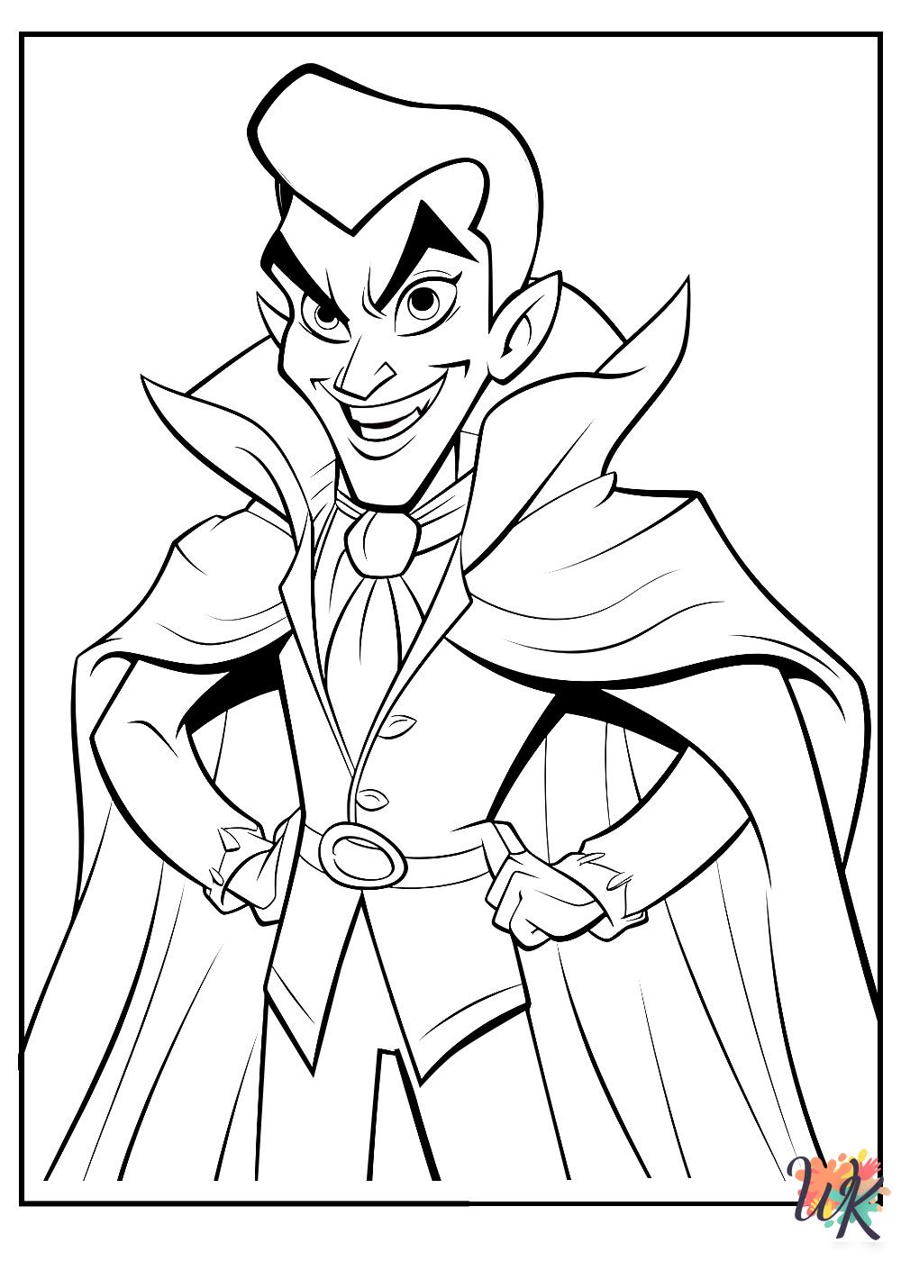 Dracula themed coloring pages