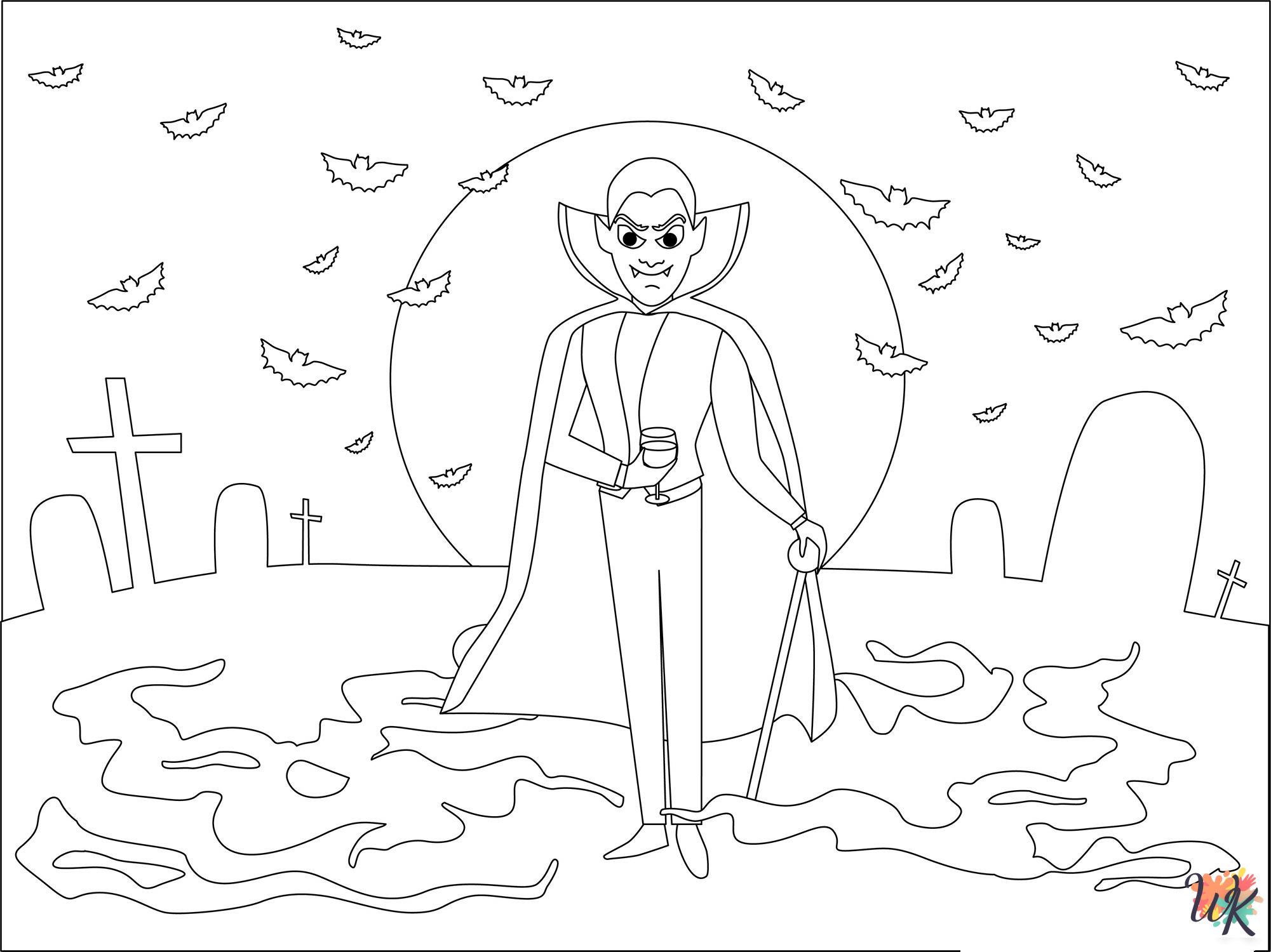 Dracula coloring pages for kids