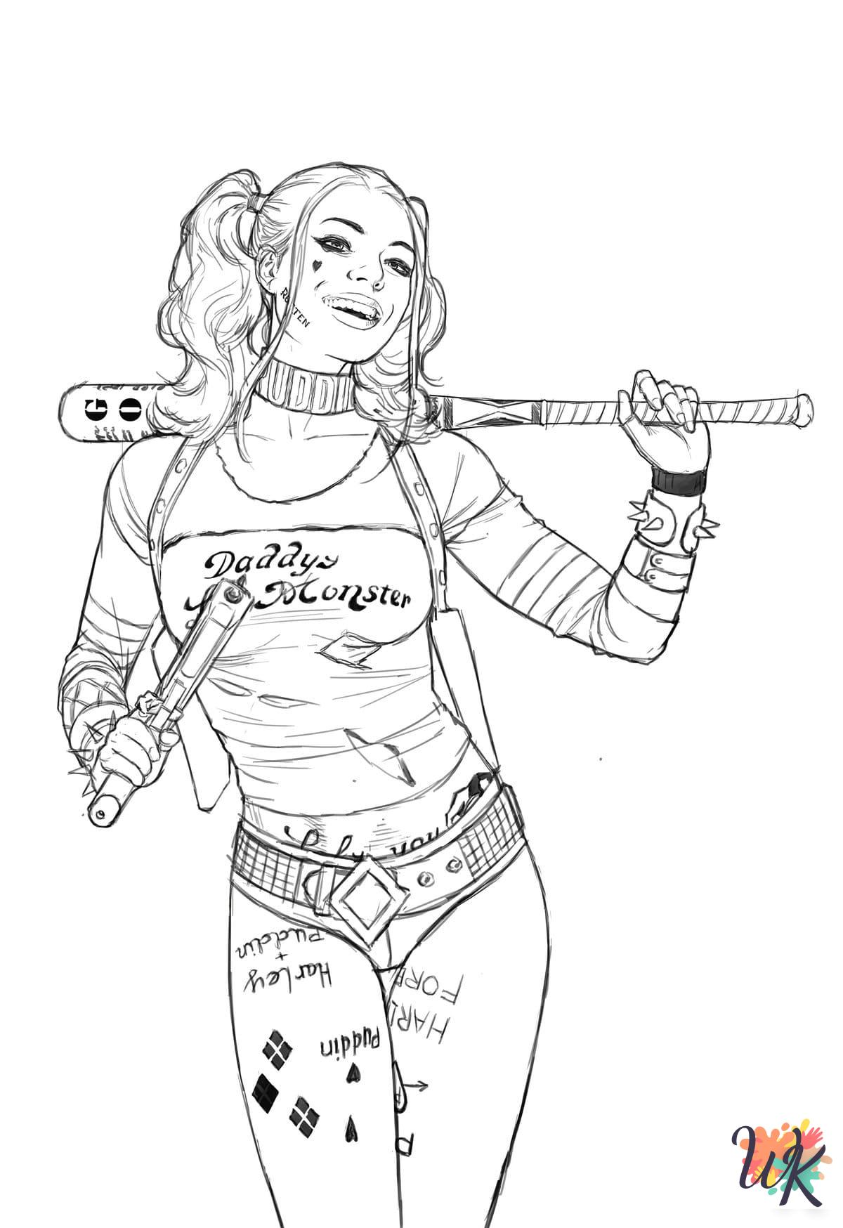 coloring pages printable Harley Quinn