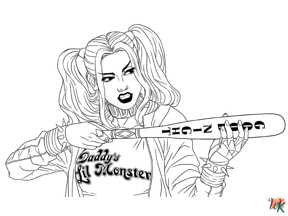 free Harley Quinn coloring pages for adults