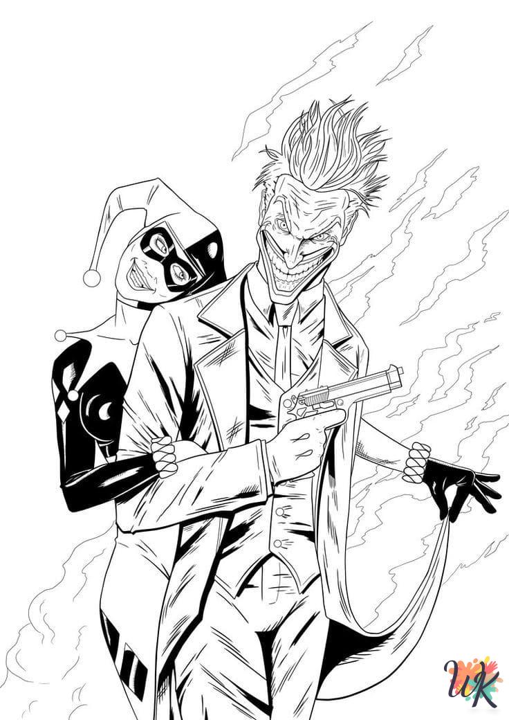 detailed Harley Quinn coloring pages