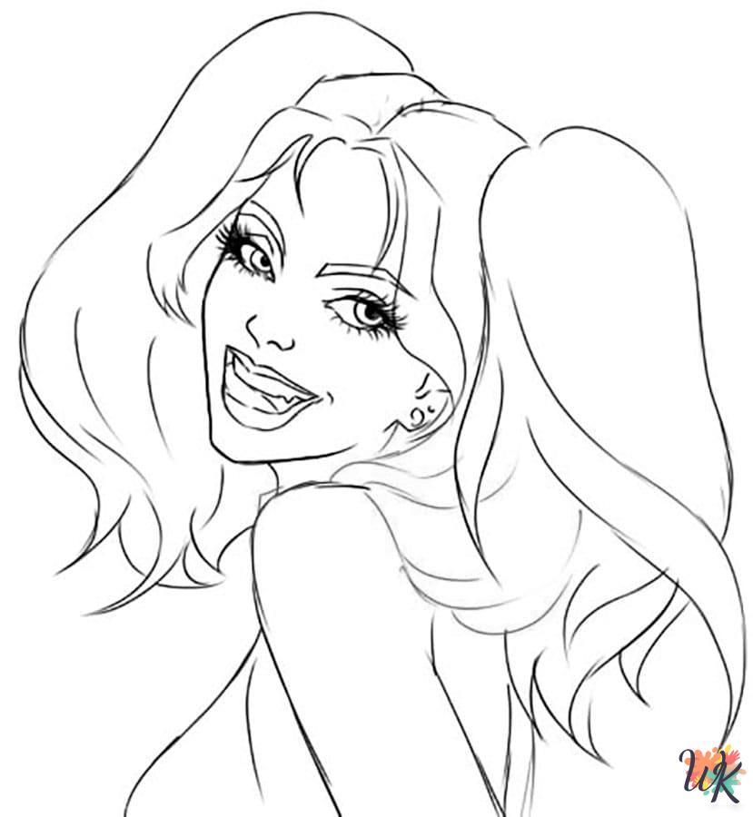 old-fashioned Harley Quinn coloring pages