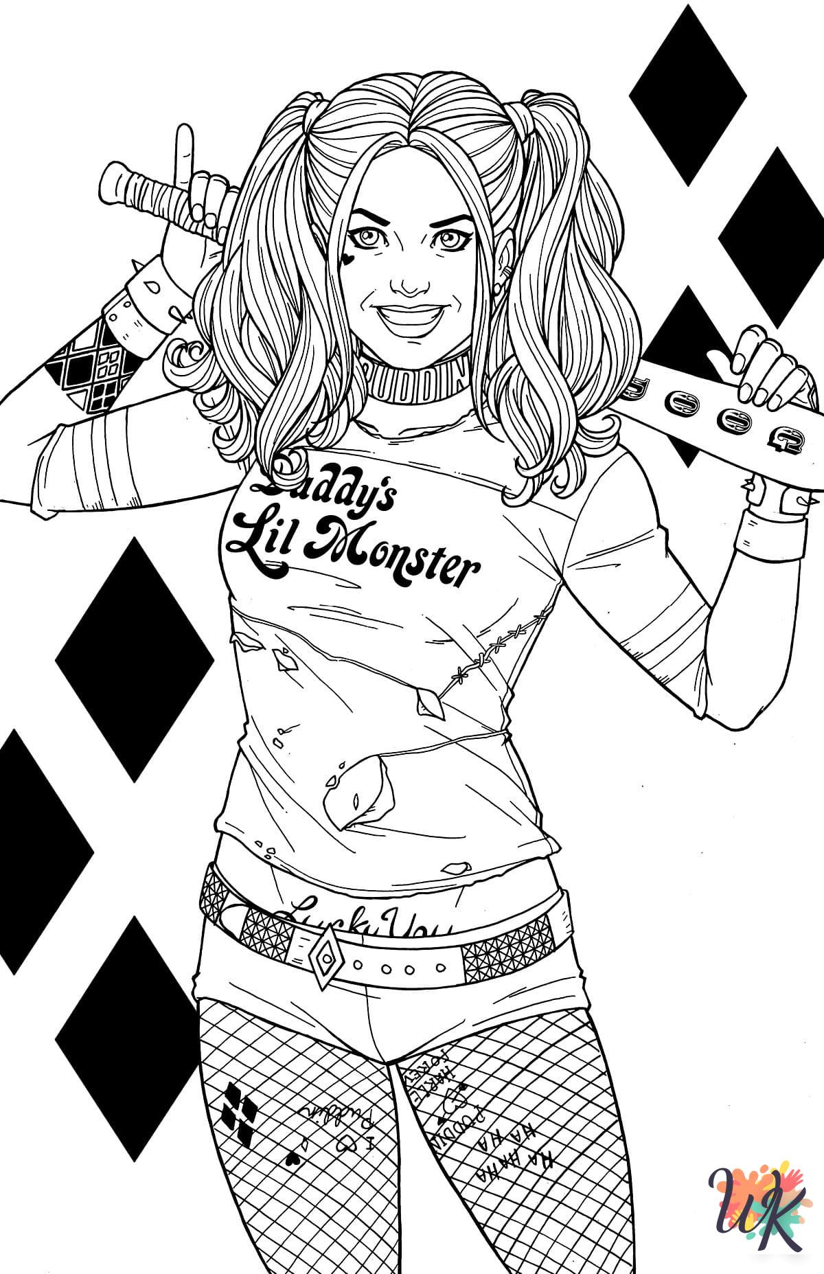cute coloring pages Harley Quinn