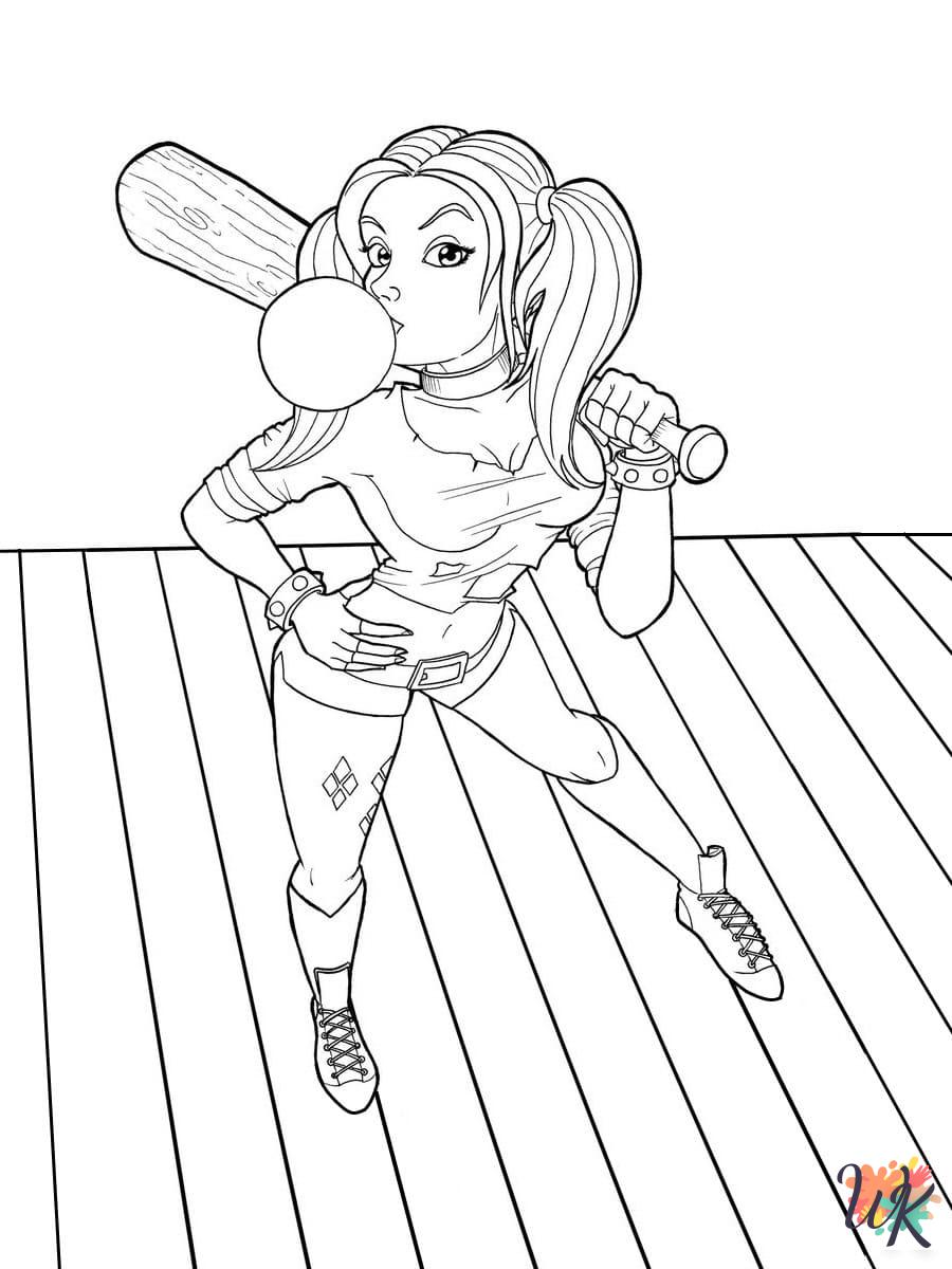 free printable Harley Quinn coloring pages for adults 1